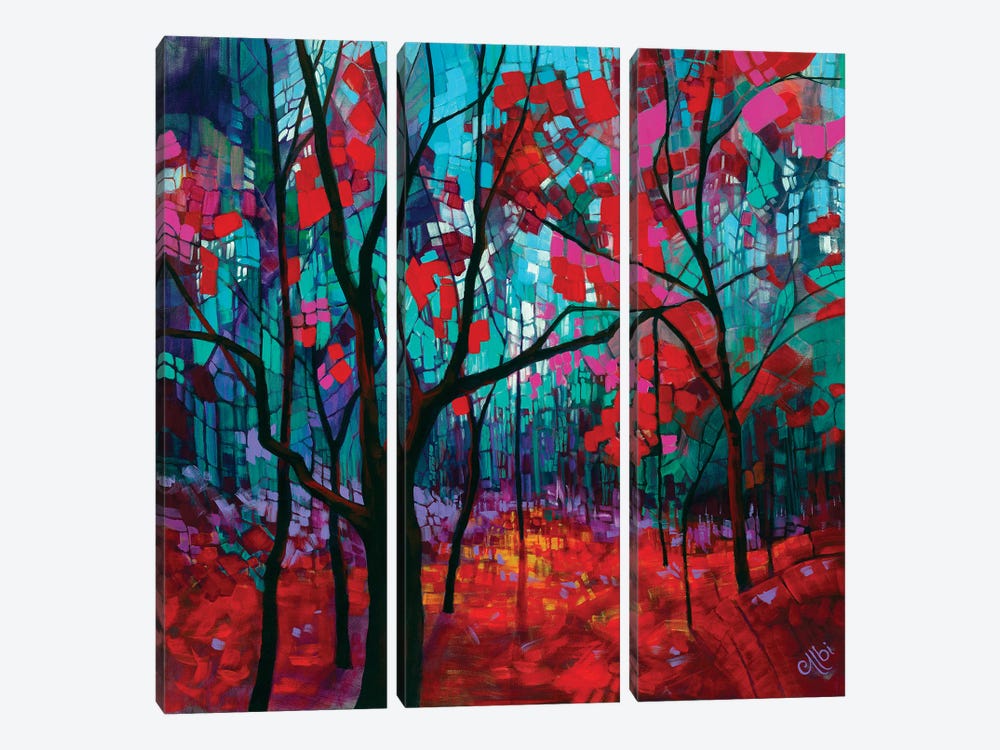 Colourful Forest by Cecile Albi 3-piece Canvas Art Print