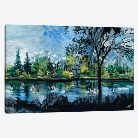 Evening On The Pond Canvas Print #CEB19} by Cecile Albi Canvas Artwork