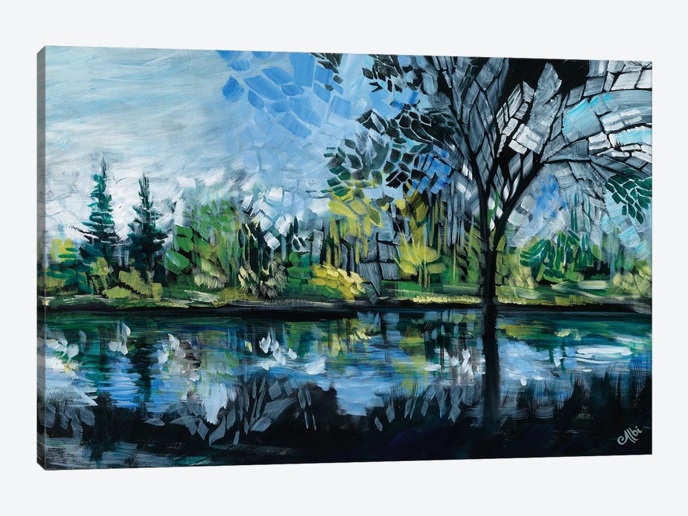 Evening On The Pond by Cecile Albi 1-piece Canvas Art