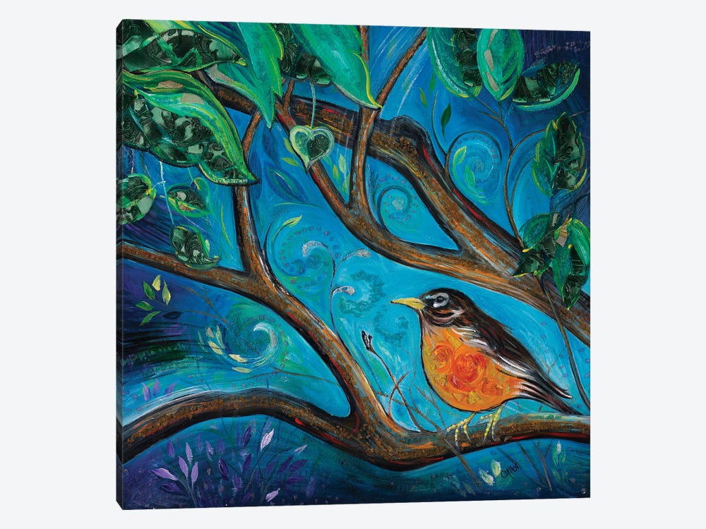 Summer Robin by Cecile Albi 1-piece Canvas Print