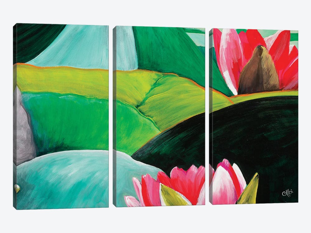 Water Lilies by Cecile Albi 3-piece Canvas Artwork