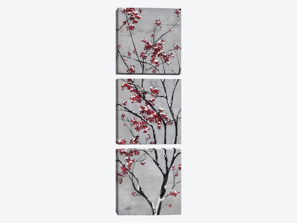 Winter Berries II by Cecile Albi 3-piece Canvas Artwork