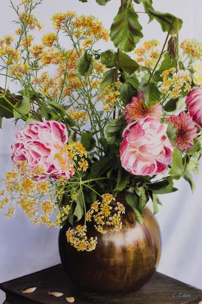 Charlotte Eder: Peonies In A Vase by Charlotte Eder