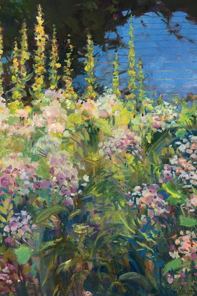 Catherine M. Elliott: Hollyhocks by Catherine M. Elliott