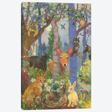 Animals Of The Forest Canvas Print #CEI1} by Catherine M. Elliott Art Print