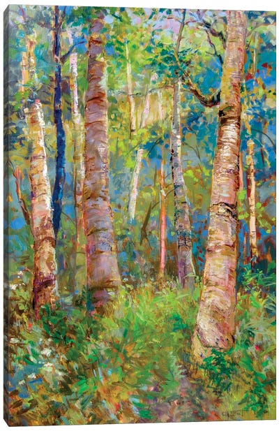 Birch Grove Canvas Art Print - Artists Like Monet