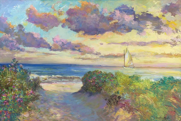 Large Coastal Art - Canvas Prints: Beautiful Day by Catherine M. Elliott