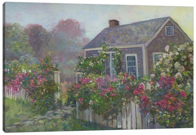 Misty Cottage Canvas Art Print