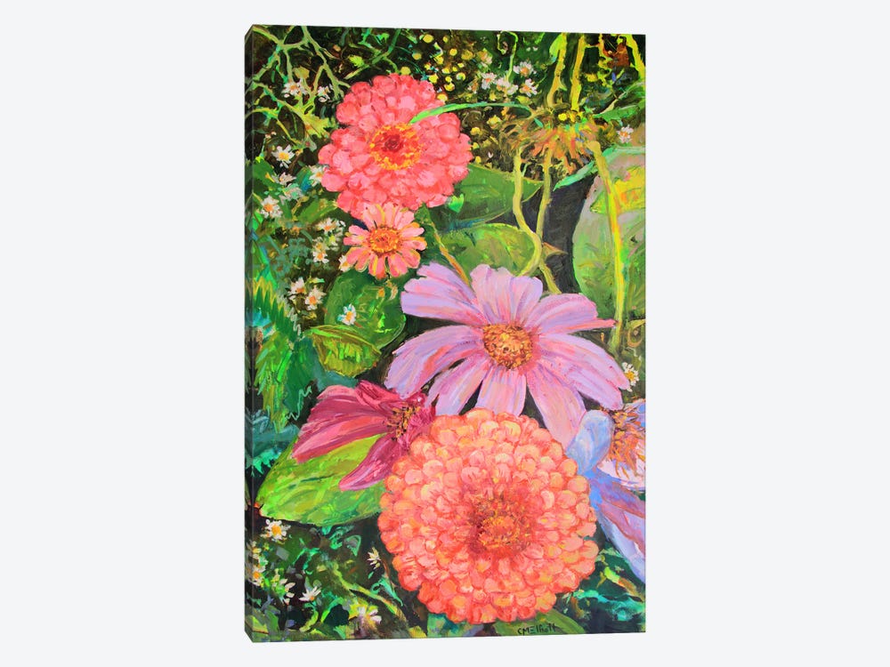 Framed Canvas Art - Flower Tapestry by Catherine M. Elliott ( scenic & landscapes > Nature > Nature close-ups > Floral close-ups art) - 40x26 in