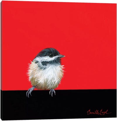 Sweet Little Chickadee Canvas Art Print - Camille Engel