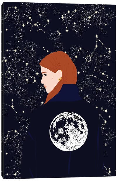 Moon Girl Canvas Art Print - Céleste Wallaert