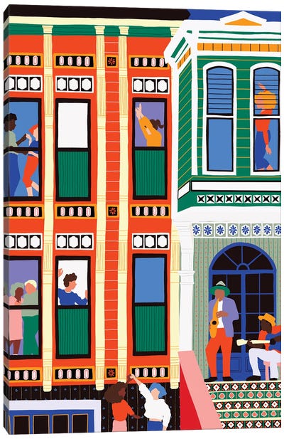 House Of Jazz Canvas Art Print - Ceyda Alasar