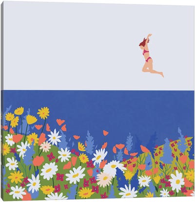 Wild Flowers Canvas Art Print - Swimming Art