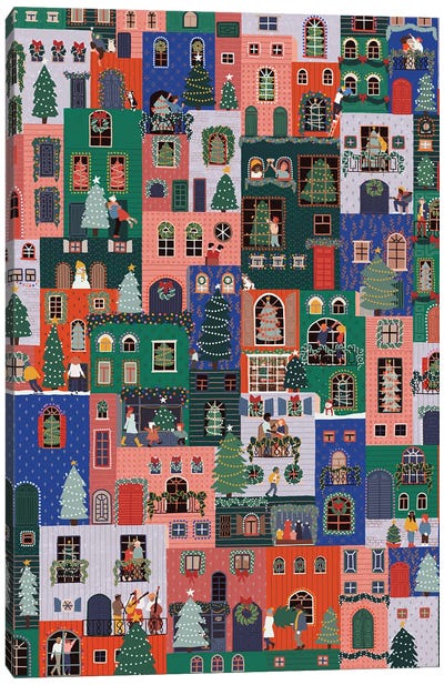Christmas Town Canvas Art Print - Ceyda Alasar