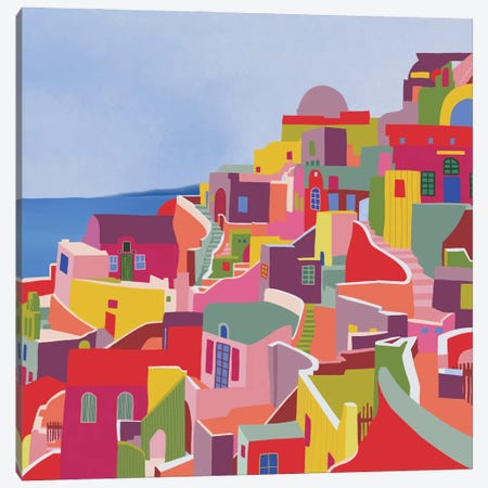 Santorini Canvas Print #CEY27} by Ceyda Alasar Canvas Art Print