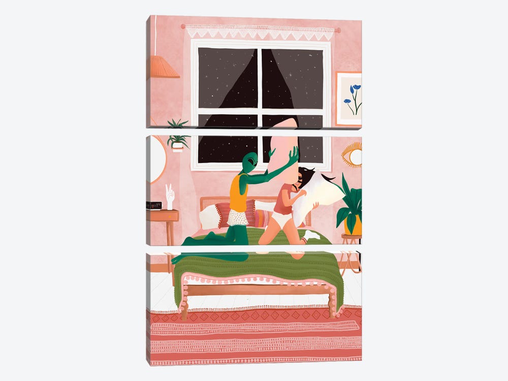 Sleep Over by Ceyda Alasar 3-piece Art Print