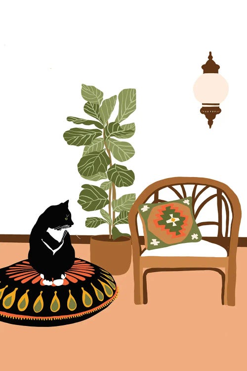 Boho Cat by Ceyda Alasar wall art