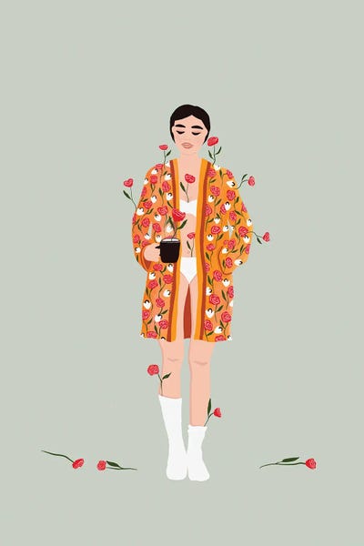 Morning Coffee by Ceyda Alasar framed canvas print