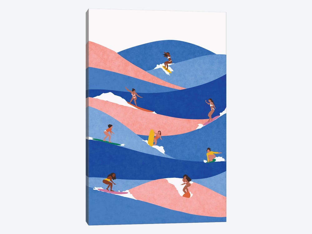 Surf Like A Girl by Ceyda Alasar 1-piece Canvas Artwork