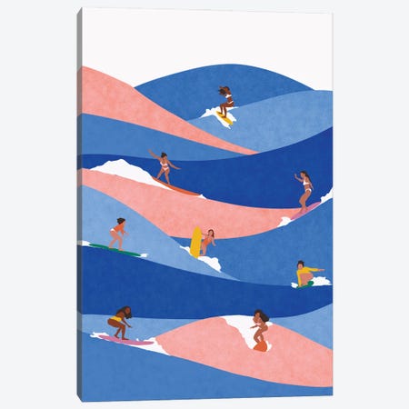 Surf Like A Girl Canvas Print #CEY44} by Ceyda Alasar Canvas Art Print