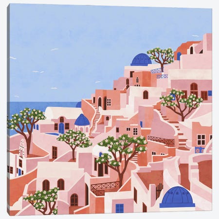 Sunset In Santorini Canvas Print #CEY53} by Ceyda Alasar Art Print