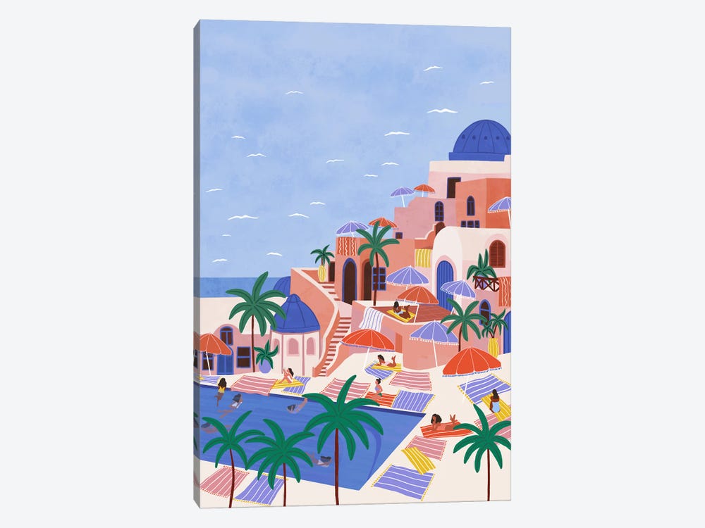Summer Vacation Santorini by Ceyda Alasar 1-piece Canvas Print