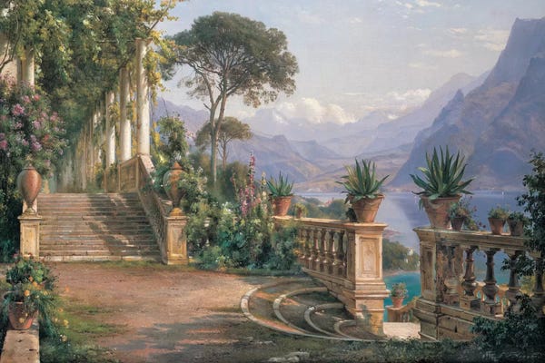 Columns: Lodge On Lake Como by Carl Frederic Aagaard