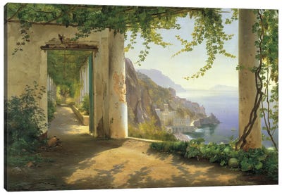 View To The Amalfi Coast Canvas Art Print - Arches