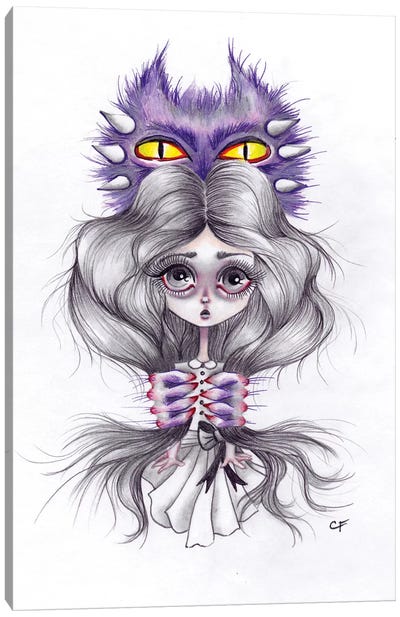 Monsters In My Head Canvas Art Print - Monster Art