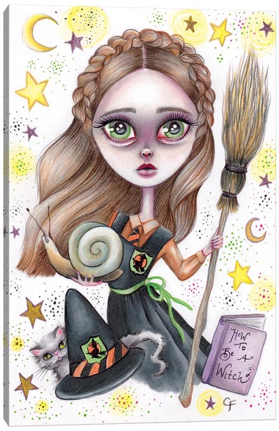 Mildred Hubble Canvas Art Print - Witch Art