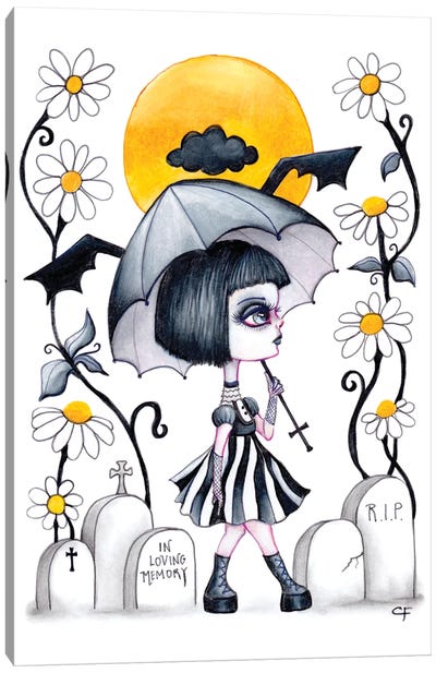 Goth Summer Canvas Art Print - Daisy Art