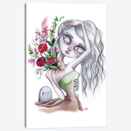 Graveyard Girl Canvas Print #CFI54} by Christine Fields Canvas Art