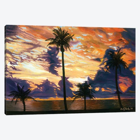 Kauai Sunset Canvas Print #CFK10} by Curtis Funke Canvas Art Print