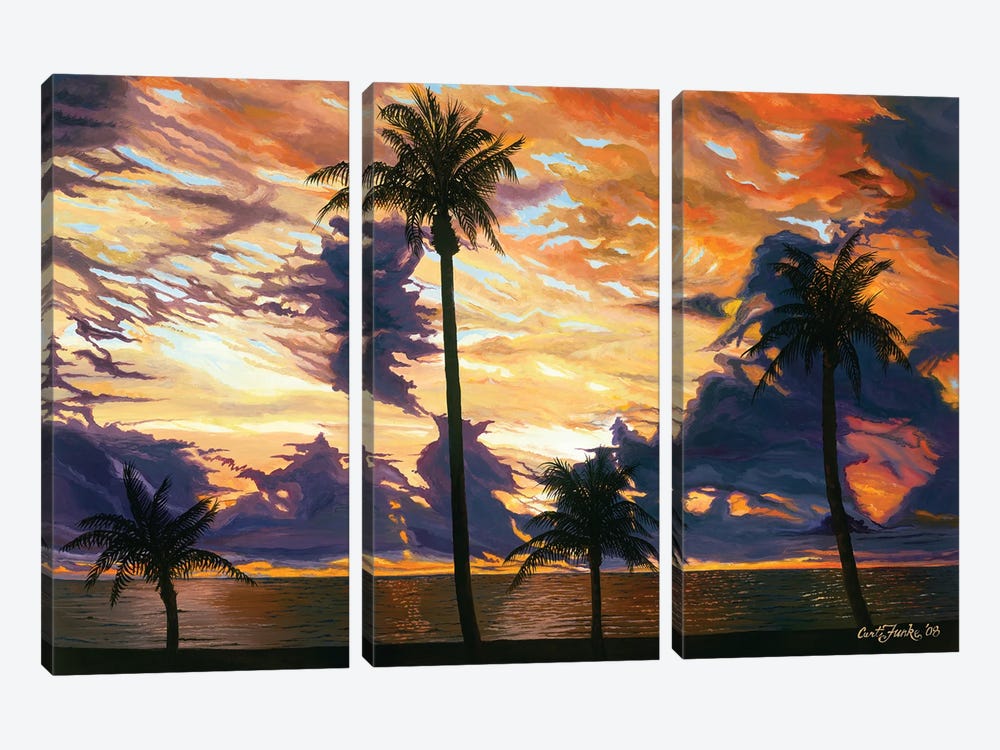 Kauai Sunset by Curtis Funke 3-piece Art Print