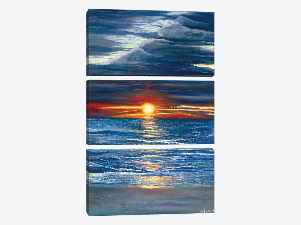 Naples Sunset by Curtis Funke 3-piece Canvas Wall Art