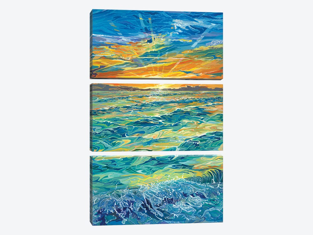 Siesta Keys Sunset by Curtis Funke 3-piece Canvas Print
