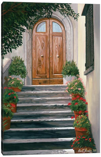 Tuscan Staircase Canvas Art Print - Door Art