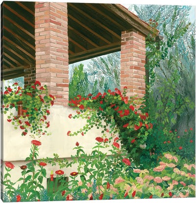 Tuscany In Bloom Canvas Art Print - Curtis Funke