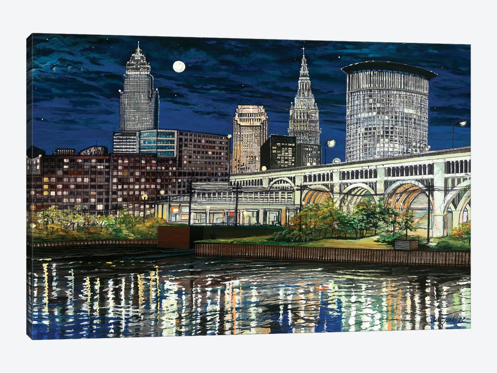 Cleveland Lights by Curtis Funke 1-piece Canvas Artwork