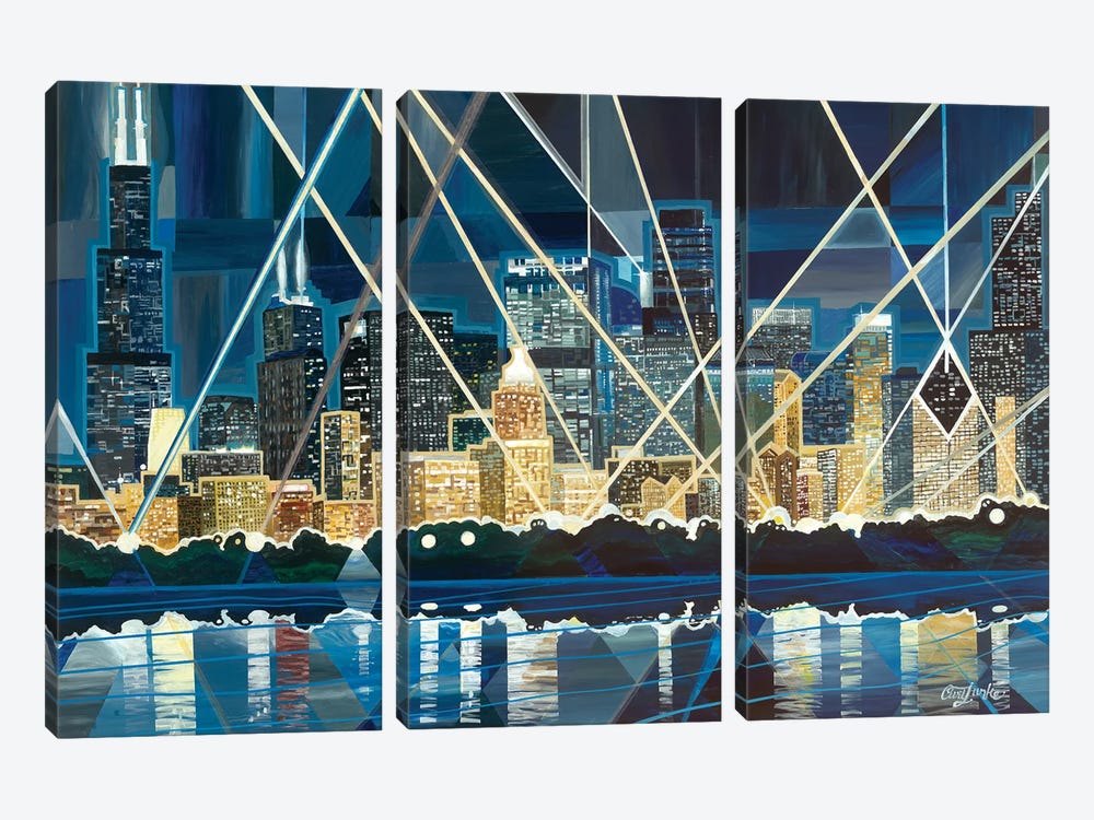 Spot Lights Chicago by Curtis Funke 3-piece Canvas Art