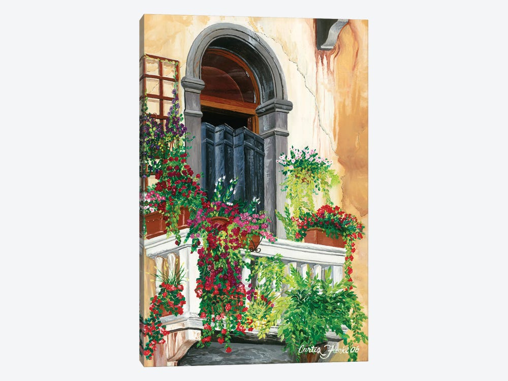 Venice Floral Balcony by Curtis Funke 1-piece Canvas Art