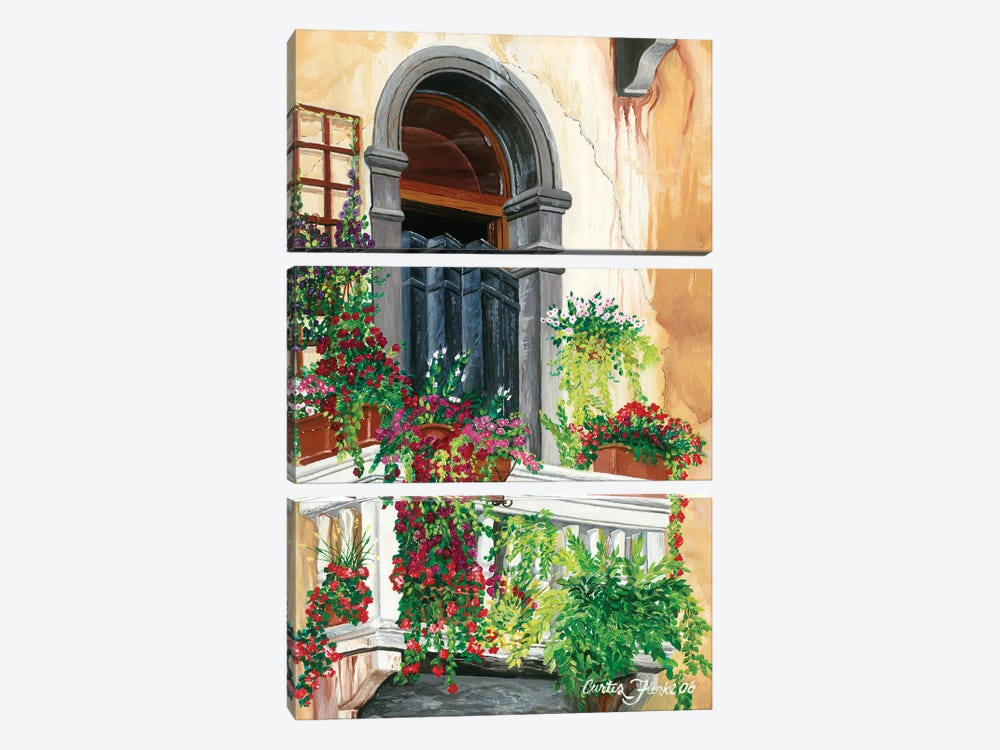 Venice Floral Balcony by Curtis Funke 3-piece Canvas Art