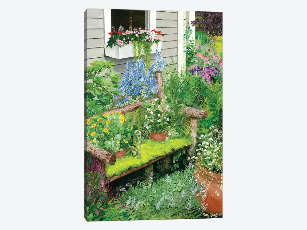 Barrington Garden Bench by Curtis Funke 1-piece Canvas Print