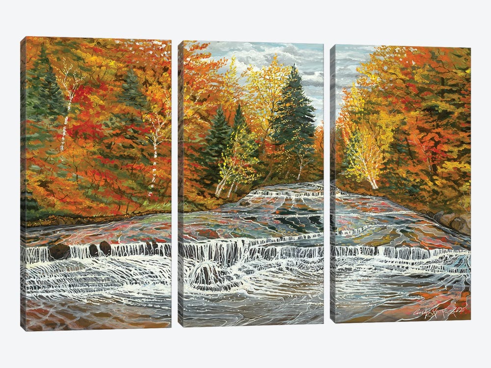 Chagrin River Falls by Curtis Funke 3-piece Canvas Print