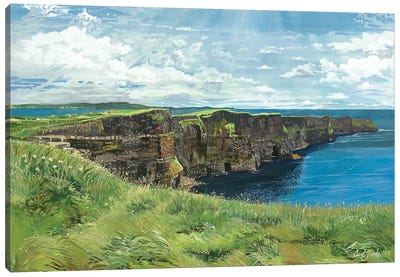 Cliffs Of Moher Canvas Art Print - Celery