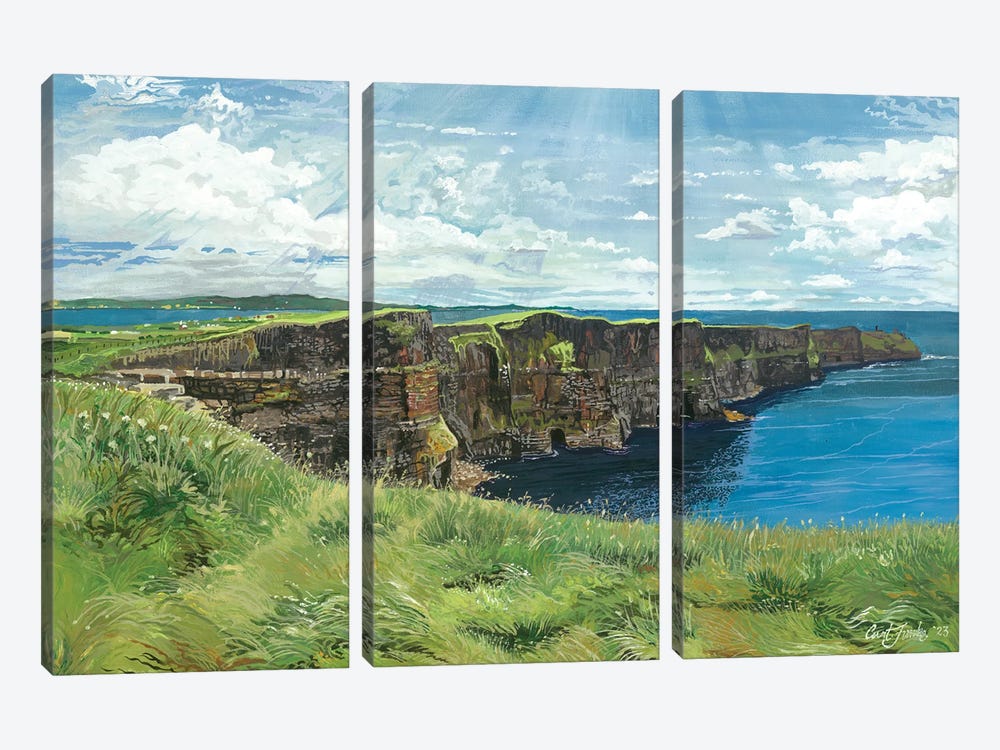 Cliffs Of Moher by Curtis Funke 3-piece Canvas Art