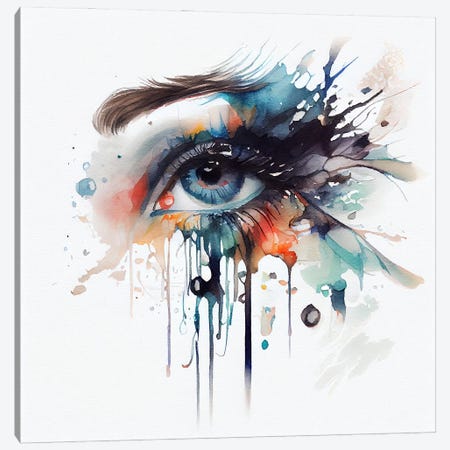 Watercolor Woman Eye I Canvas Print #CFS162} by Chromatic Fusion Studio Art Print