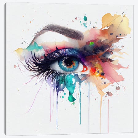 Watercolor Woman Eye II Canvas Print #CFS163} by Chromatic Fusion Studio Art Print
