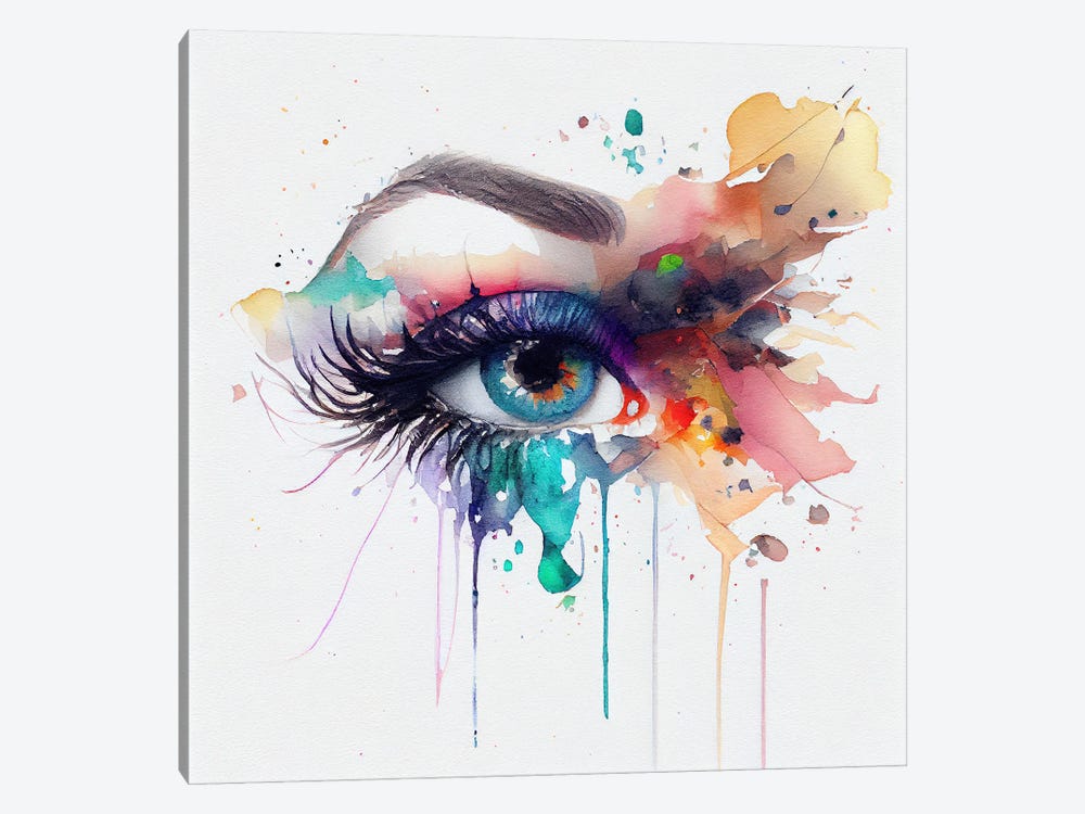 Watercolor Woman Eye II by Chromatic Fusion Studio 1-piece Canvas Art Print