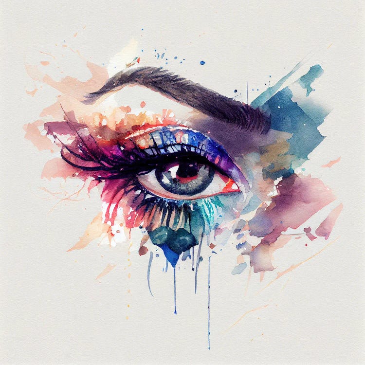 Watercolor Woman Eye III